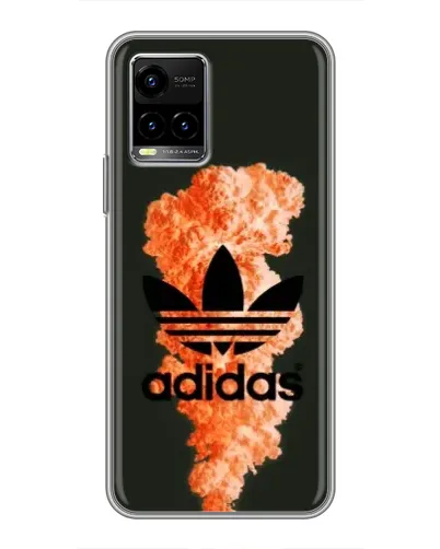 Чехол для Vivo Y33s с картинкой «Оранжевый дым Adidas»