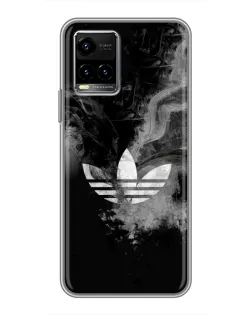 Чехол для Vivo Y33s с картинкой «Абстрактный дым Adidas»