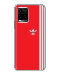 Чехол для Vivo Y33s с картинкой «Красный минимализм Adidas»
