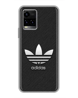 Чехол для Vivo Y33s с картинкой «Adidas Карбоновая текстура»