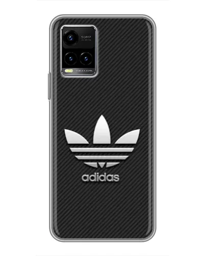 Чехол для Vivo Y33s с картинкой «Adidas Карбоновая текстура»
