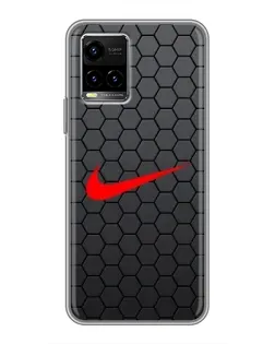 Чехол для Vivo Y33s с картинкой «Nike — карбоновая сетка» Чехол для Vivo Y33s с картинкой «Nike — карбоновая сетка»