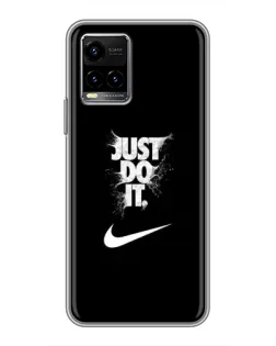 Чехол для Vivo Y33s с картинкой «Текстовый принт Nike»