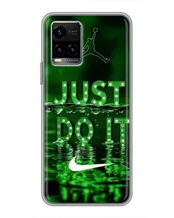 Чехол для Vivo Y33s с картинкой «Зеленый неоновый Nike»