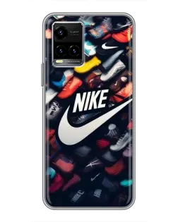 Чехол для Vivo Y33s с картинкой «Коллекция кроссовок Nike»