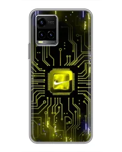 Чехол для Vivo Y33s с картинкой «Nike — золотая искра»