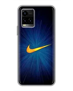 Чехол для Vivo Y33s с картинкой «Синий пульс Nike»