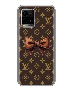 Чехол для Vivo Y33s с картинкой «LV с бантом»