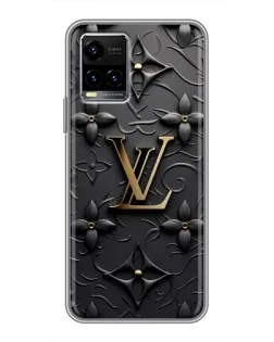 Чехол для Vivo Y33s с картинкой «Кожаная текстура LV»