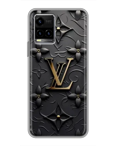 Чехол для Vivo Y33s с картинкой «Кожаная текстура LV»