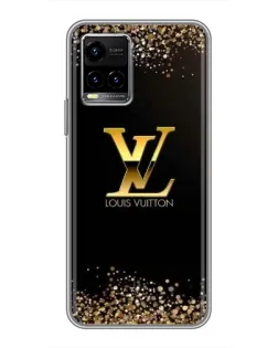 Чехол для Vivo Y33s с картинкой «LV — золотые искры»