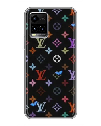 Чехол для Vivo Y33s с картинкой «Цветная монограмма LV»