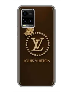Чехол для Vivo Y33s с картинкой «LV — золотая печать»