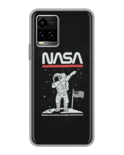 Чехол для Vivo Y33s с картинкой «NASA — шагаем по Луне» Чехол для Vivo Y33s с картинкой «NASA — шагаем по Луне»