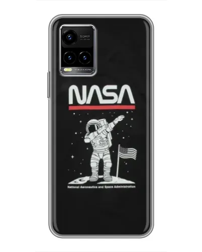 Чехол для Vivo Y33s с картинкой «NASA — шагаем по Луне» Чехол для Vivo Y33s с картинкой «NASA — шагаем по Луне»