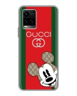 Чехол для Vivo Y33s с картинкой «Gucci — полосы и Микки»