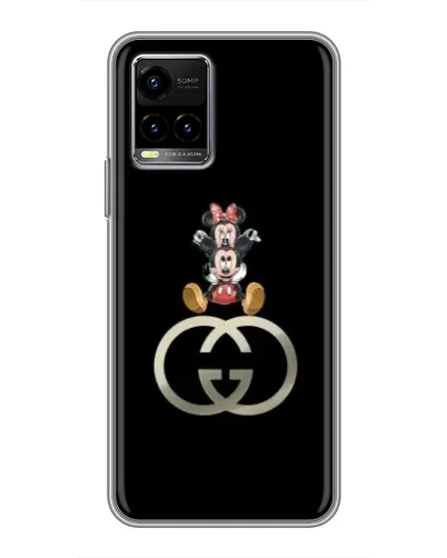 Чехол для Vivo Y33s с картинкой «Минни Маус на лого»