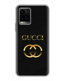 Чехол для Vivo Y33s с картинкой «Золотой логотип Gucci»