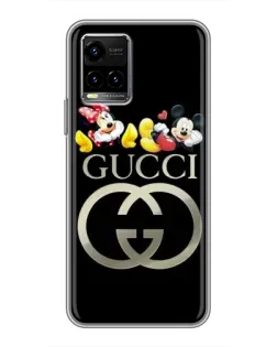 Чехол для Vivo Y33s с картинкой «Gucci — герои Disney»
