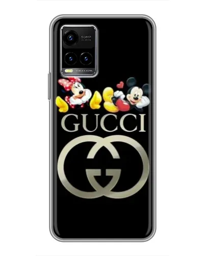 Чехол для Vivo Y33s с картинкой «Gucci — герои Disney»