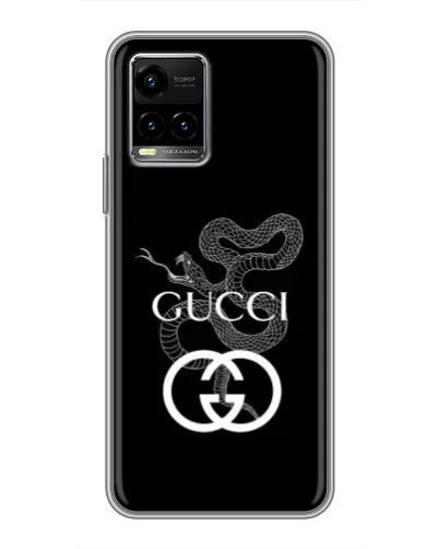 Чехол для Vivo Y33s с картинкой «Gucci — серебряная змея»