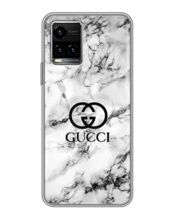 Чехол для Vivo Y33s с картинкой «Gucci — мраморный шик»