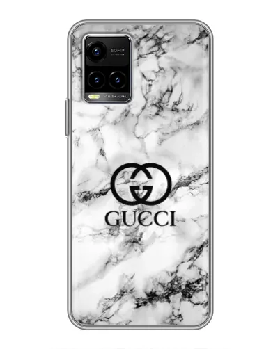 Чехол для Vivo Y33s с картинкой «Gucci — мраморный шик»