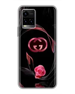 Чехол для Vivo Y33s с картинкой «Gucci — неоновая роза»
