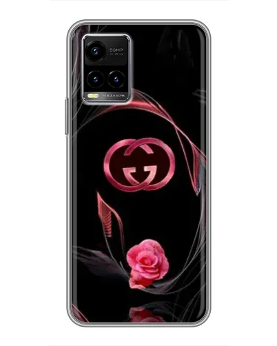 Чехол для Vivo Y33s с картинкой «Gucci — неоновая роза»