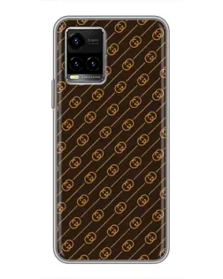 Чехол для Vivo Y33s с картинкой «Gucci — золотые диагонали»