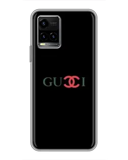 Чехол для Vivo Y33s с картинкой «Gucci — красный градиент»