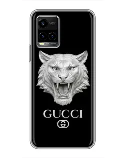 Чехол для Vivo Y33s с картинкой «Gucci — серебряный лев»
