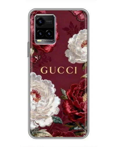 Чехол для Vivo Y33s с картинкой «Gucci — бордовые розы» Чехол для Vivo Y33s с картинкой «Gucci — бордовые розы»