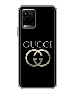 Чехол для Vivo Y33s с картинкой «Gucci — золото на черном»