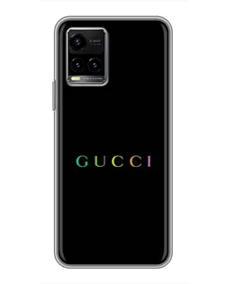 Чехол для Vivo Y33s с картинкой «Gucci — неоновый минимализм»