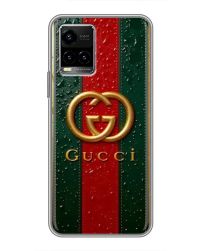 Чехол для Vivo Y33s с картинкой «Gucci — фирменная полоса и золото» Чехол для Vivo Y33s с картинкой «Gucci — фирменная полоса и золото»
