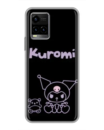 Чехол для Vivo Y33s с картинкой «Kuromi — черный минимализм»