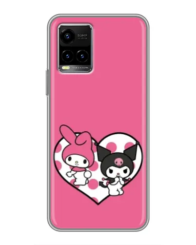 Чехол для Vivo Y33s с картинкой «Kuromi и My Melody»