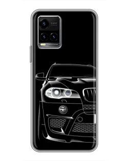 Чехол для Vivo Y33s с картинкой «Темный силуэт BMW»