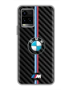 Чехол для Vivo Y33s с картинкой «Эмблема BMW и карбон»