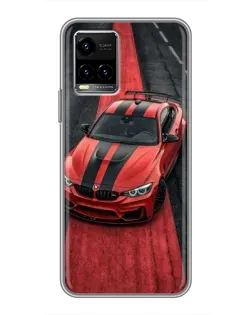 Чехол для Vivo Y33s с картинкой «BMW на красной дорожке»