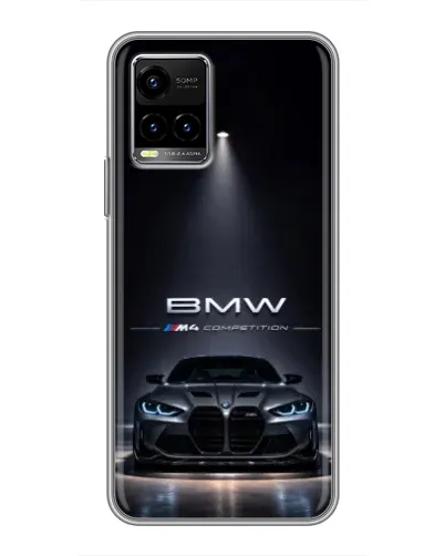 Чехол для Vivo Y33s с картинкой «BMW сквозь ночной город» Чехол для Vivo Y33s с картинкой «BMW сквозь ночной город»