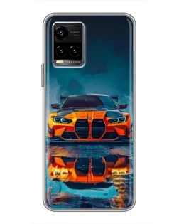 Чехол для Vivo Y33s с картинкой «BMW — золотая эмблема»