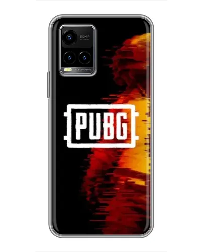 Чехол для Vivo Y33s с картинкой «Яркий логотип PUBG»