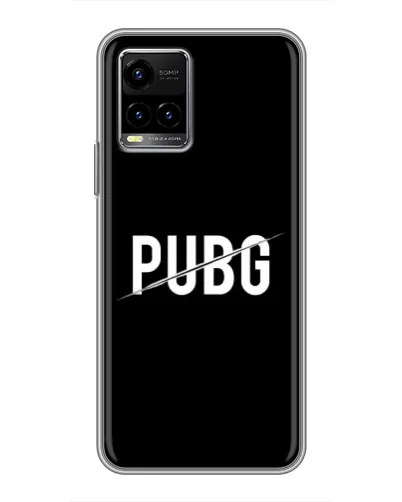 Чехол для Vivo Y33s с картинкой «PUBG — белый логотип»