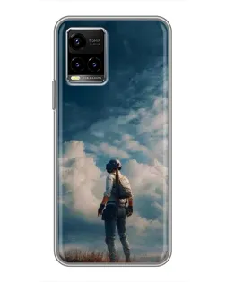 Чехол для Vivo Y33s с картинкой «Герой PUBG на скале» Чехол для Vivo Y33s с картинкой «Герой PUBG на скале»