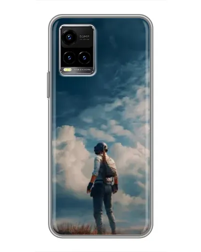 Чехол для Vivo Y33s с картинкой «Герой PUBG на скале»