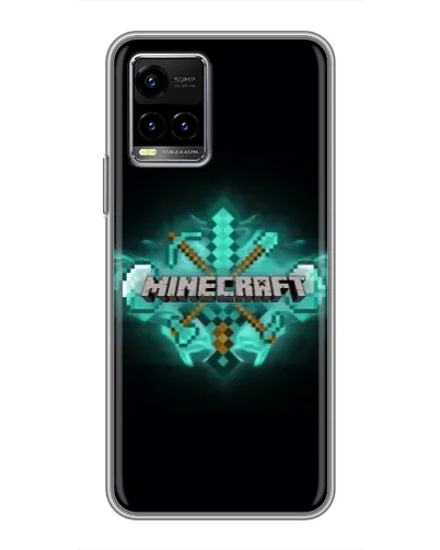 Чехол для Vivo Y33s с картинкой «Minecraft Diamond лого» Чехол для Vivo Y33s с картинкой «Minecraft Diamond лого»