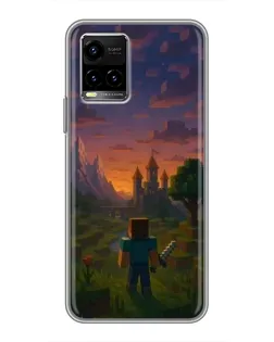 Чохол для Vivo Y33s з картинкою «Стів біля вежі» Чохол для Vivo Y33s з картинкою «Стів біля вежі»