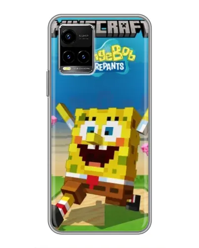Чехол для Vivo Y33s с картинкой «Губка Боб Minecraft» Чехол для Vivo Y33s с картинкой «Губка Боб Minecraft»